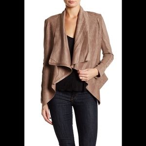 Faux suede drape jacket.